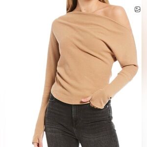 We the free Fuji Thermal Knit Asymmetrical One Shoulder long sleeve XS